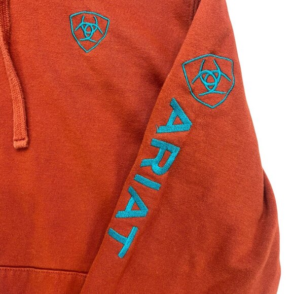 Ariat Embroidered Orange Hoodie Size M - Picture 5 of 5